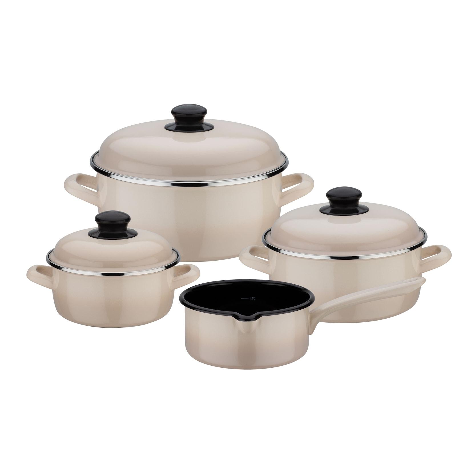 GSW Kochtopf-Set Creme Shadow 7-tlg.