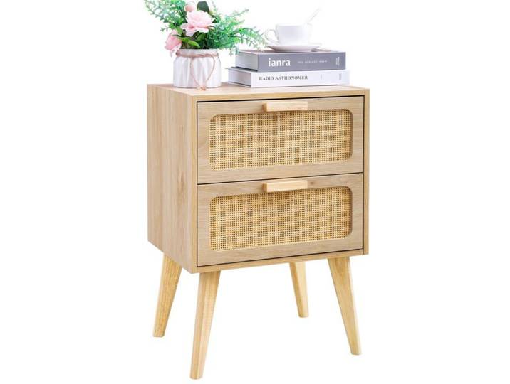 Table de Chevet scandinave Table de Nuit en rotin Rotin-naturel Rotin-naturel CHEVET