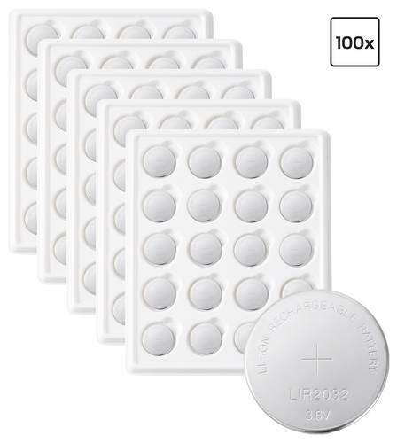 VOLTCRAFT Knopfzellen-Akku LIR2032 Lithium 45 mAh 3.6V 100St.