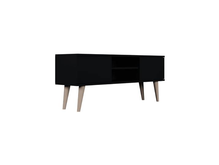 Meuble tv 120 cm panneaux noir