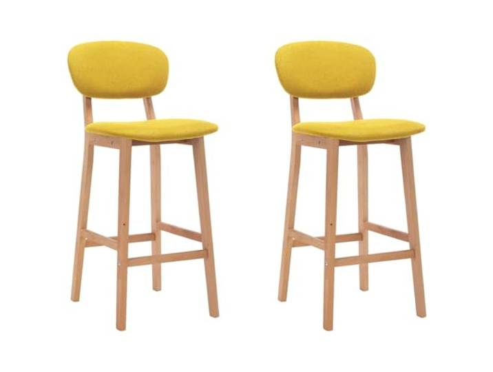 NLQMSU Barhocker, Senfgelb, Stoff, massives Buchenholz, 2 Stück Gepolsterter Komfort, stabile Buchenfüße, Verwendung im Innenbereich, max. Belastung 110 kg, vielseitiges Design