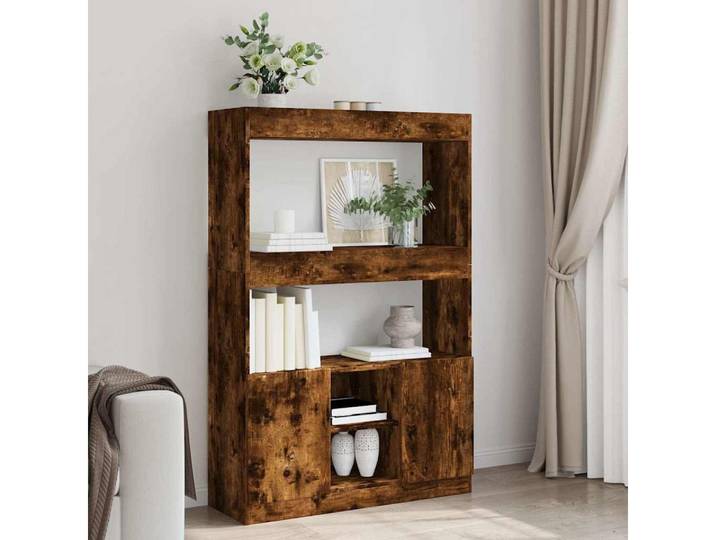 vidaXL Highboard, Highboard Räuchereiche 92x33x140 cm Holzwerkstoff