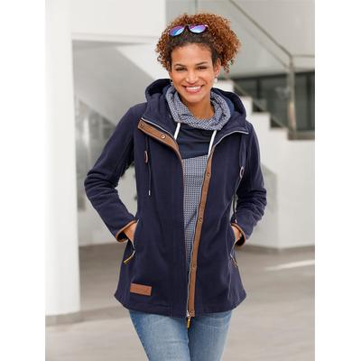 Fleecejacke CASUAL LOOKS, Damen, Gr. 38, blau (marine), 100% Polyester, unifarben, Jacken Fleecejacke