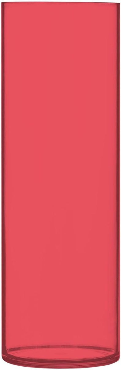 Ronde Cilinder Vaas in Alizarin Crimson - Breukbestendig Plastic - Hoogte: 30 cm