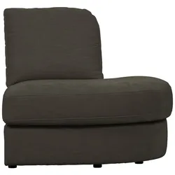 Modulsofa Family 1-Seat Eck-Element, Webstoff modern, anthrazit, rund rechts, weich gepolstert