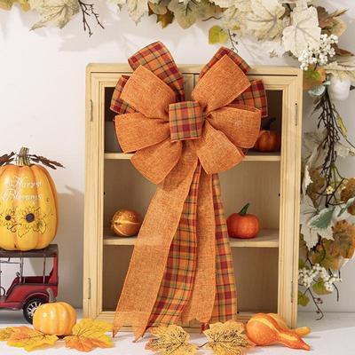 Inspired Deals Elegant Harvest Thanksgiving Home Wreath Bow Decoration c Type