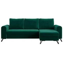 Ecksofa mit Schlaffunktion Axel ¦ grün ¦ Maße (cm): B: 242 H: 90