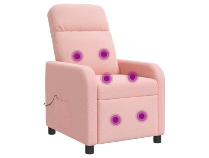 Massage Relaxsessel Rosa Bouclé mit Neigung 115°-160° Bouclé-Stoff, Schaum- und Faserpolsterung, flache Armlehne, stabile Beine, pflegeleicht mit feuchtem Tuch