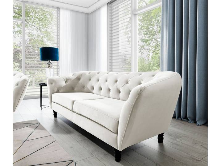 Fun Möbel Sofa Sofa Designer-Sofa Charlotte 3-Sitzer Stoff, 1 Teile