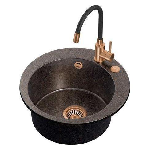Steiner ART JAMES 210 (Ø51x20) Steingran Art Copper Black Pearl with Hand Siphon, Maggie PVD Copper Tap and (39221000)