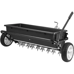 VEVOR Anhänger Rasenlüfter 81 cm Streubreite, Streuwagen mit Universalkupplung, Gartensämaschine & Bodenbelüfter mit 45 kg Kapazität & 10 Zoll Rädern, Vertikutierer für ATVs & UTVs