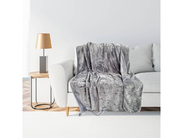 Couverture Polar 150 x 1 x 200cm Gris/Anthracite Microfibre