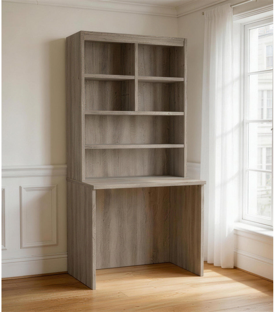 Ebern Designs Natividad Writing Desk Grey Nebraska 182.8cm H X 85cm W X 54cm D