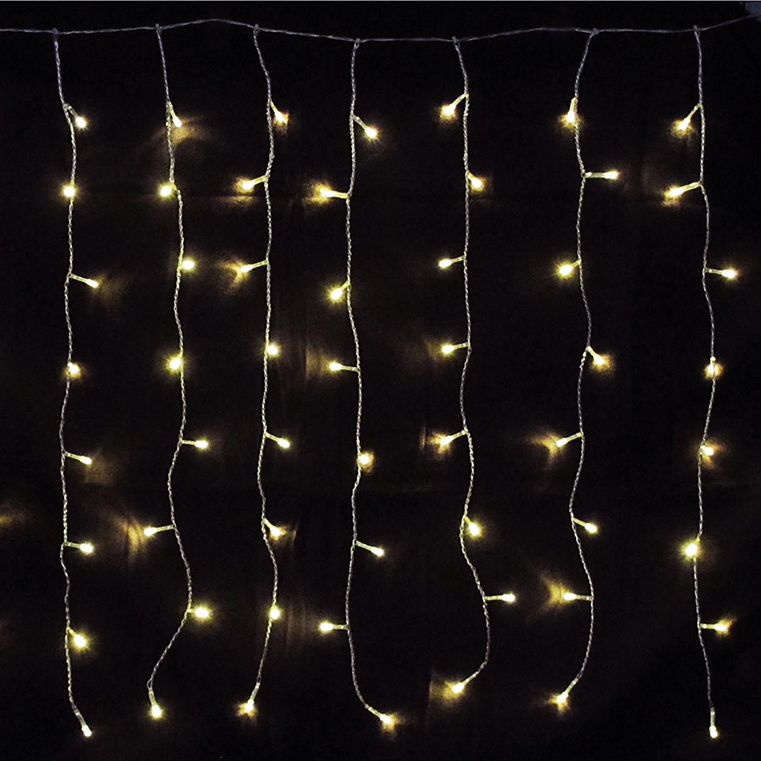 Mojawo LED-lichtgordijn warmwit, 160 stuks, voor binnen en buiten