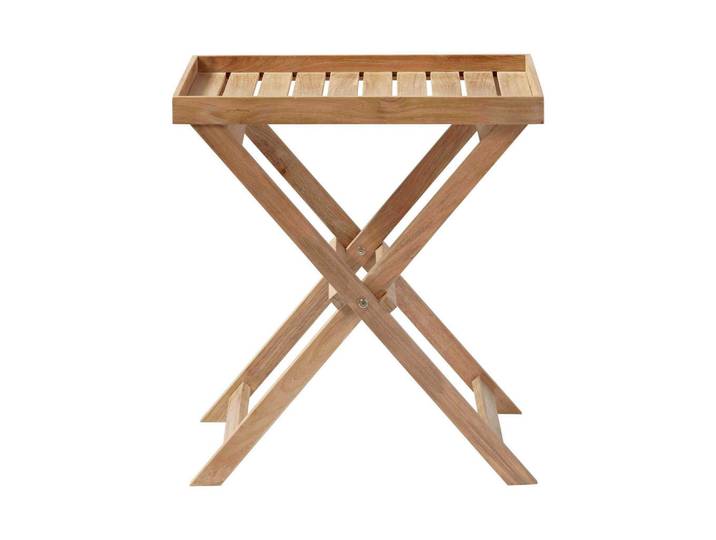 Mid.you Tabletttisch, Teakfarben, Holz, Teakholz,Teakholz, vollmassiv,vollmassiv, rechteckig, X-Form, 40x65x60 cm, Wohnzimmer, Wohnzimmertische, Beistelltisch