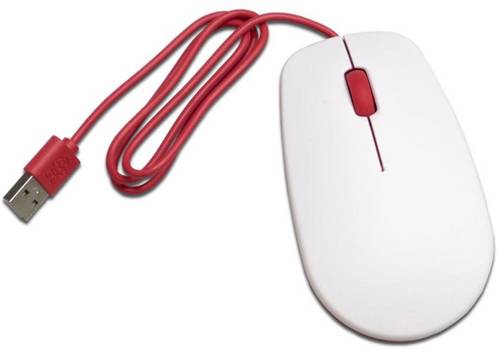 Raspberry Pi Mouse Maus USB Optisch Weiß, Rot 3 Tasten