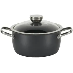 Meisterkoch Kochtopf  LOTUS ¦ schwarz ¦ Carbonstahl ¦ Maße (cm): H: 10  Ø: 20.0