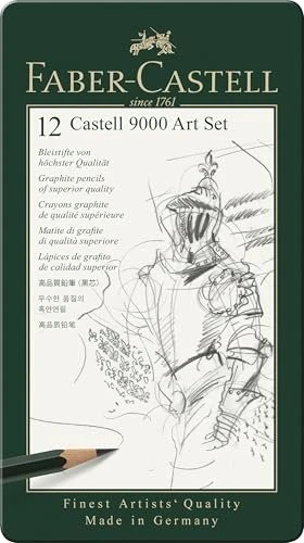 Faber-Castell Castell 9000 Art Set Bleistift-Set im Metalletui - 12 Stück, 12 Stück