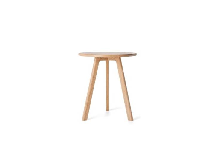Raico Beistelltisch Rund Walnussholz Massivholz Minimales Dunkles Holz Skandinavischer Beistelltisch für Wohnzimmer Sofatisch Nachttisch-Akzent Kleiner Couchtisch aus Holz (Natürliche Eiche)
