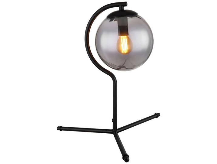 Tischlampe Porry Schwarz mit Wippschalter