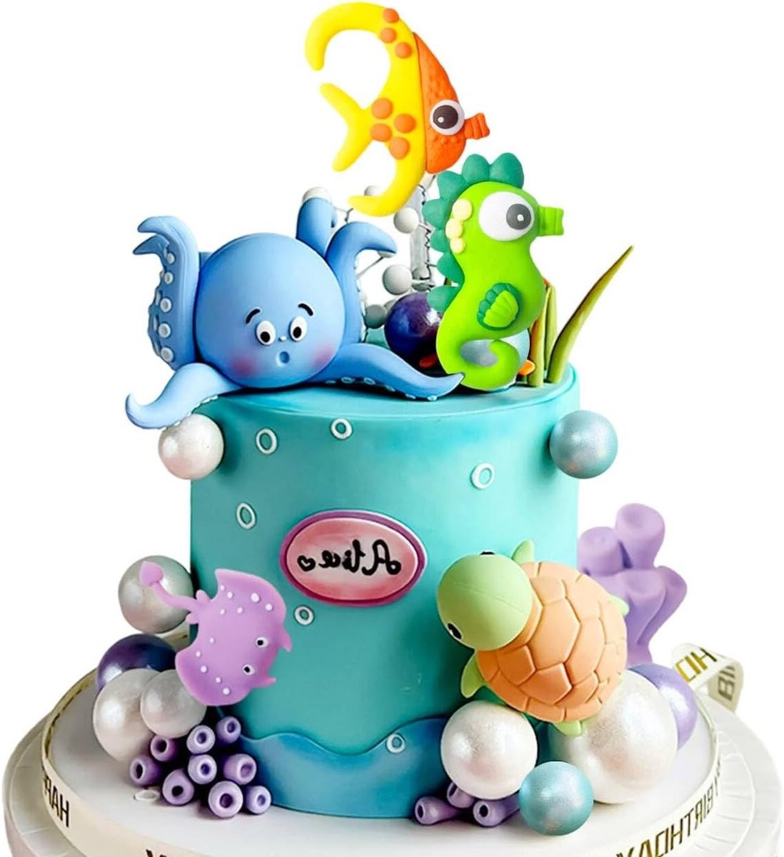 Onderwater thema cake toppers voor feestdecoraties, dieren en verjaardagen