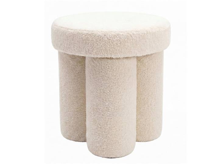 Livetastic Hocker, Creme, rund, 40x45x40 cm, Wohnzimmer, Hocker, Sitzhocker