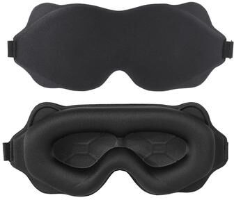 Youfap Market 3D Sleep Mask For Eyes, Block Light, Breathable, Soft Eye Shade For Travel & Night Rest black