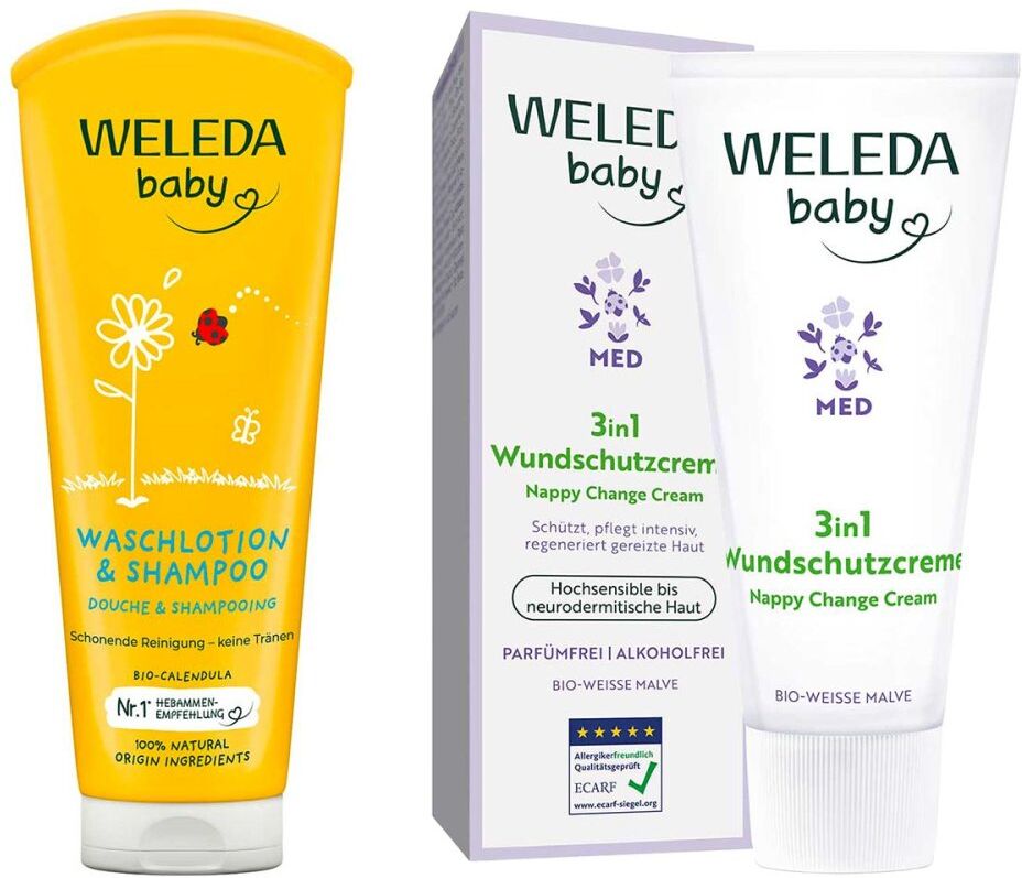 Weleda Weisse Malve Wundschutzcreme & Calendula Waschlotion 1Set