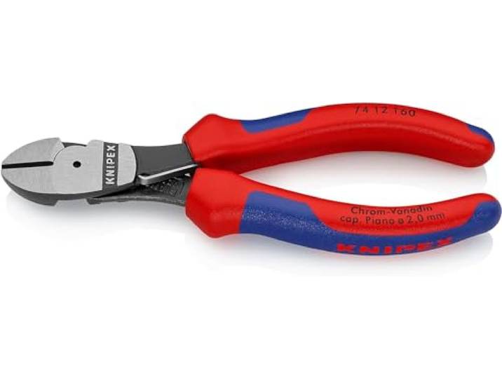 KNIPEX Kracht-zijsnijtang met meer-componenten greep 160 mm, 74 12 160