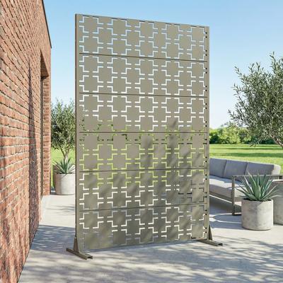 Dovelina 6 ft. H x 4 ft. Metal Privacy Screen Free Standing