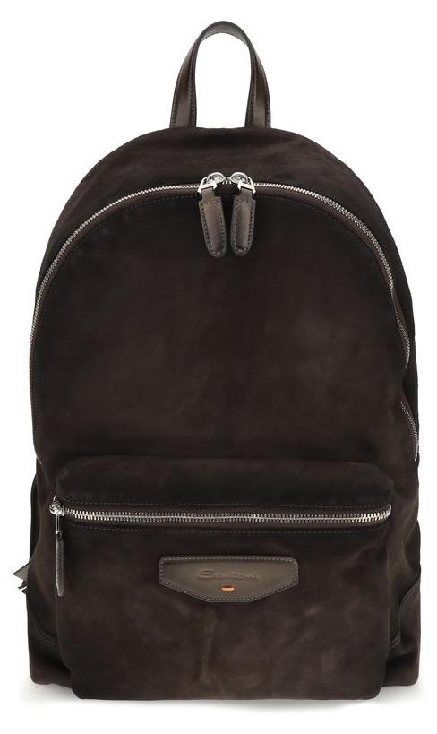 Santoni Rucksack aus Kalbsleder in Braun UIBBA3072TRANVA_T60