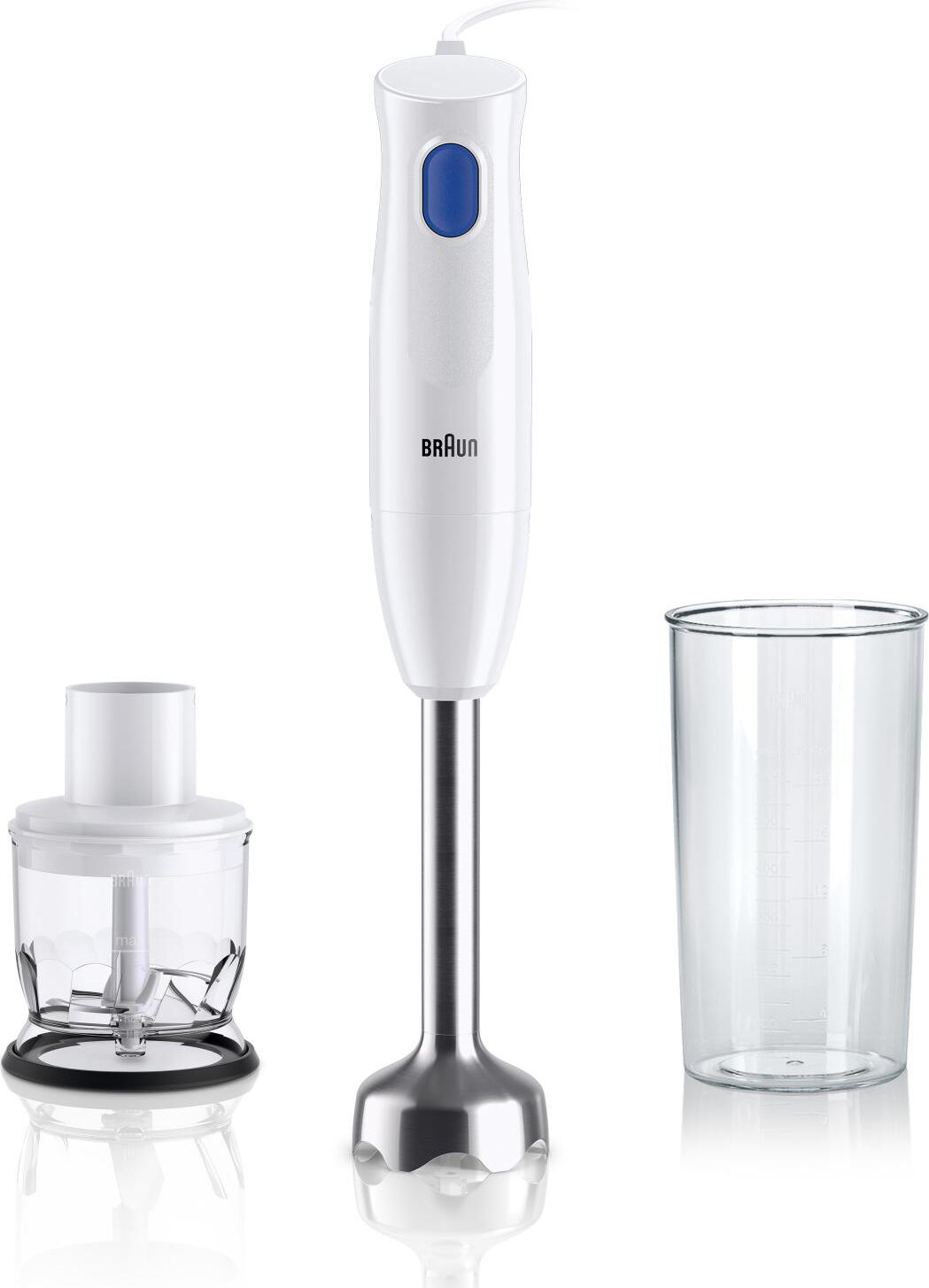 Braun 0x22111476 Frullatore Ad Immersione Minipimer Potenza 450 Watt Capacità Ciotola 0.6 Litri Colore Bianco - Mq10.2001m