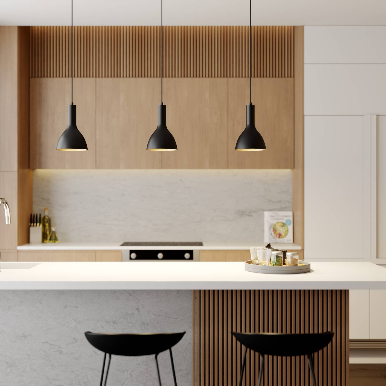 Pendant Light Cosmina Arcchio, dimmable, Black, Kitchen, metal, Modern, Ceiling Light
