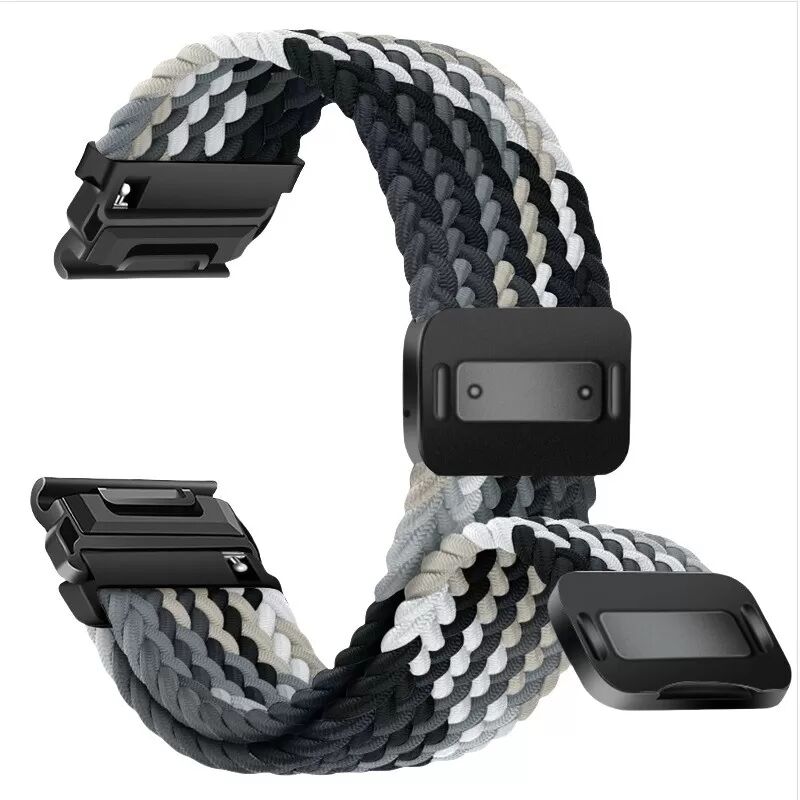 INF Schnellverschluss Magnetische Schnalle Elastisches Nylon Geflochtenes Armband kompatibel mit Garmin Fenix Serie Mehrfarbig 20 mm