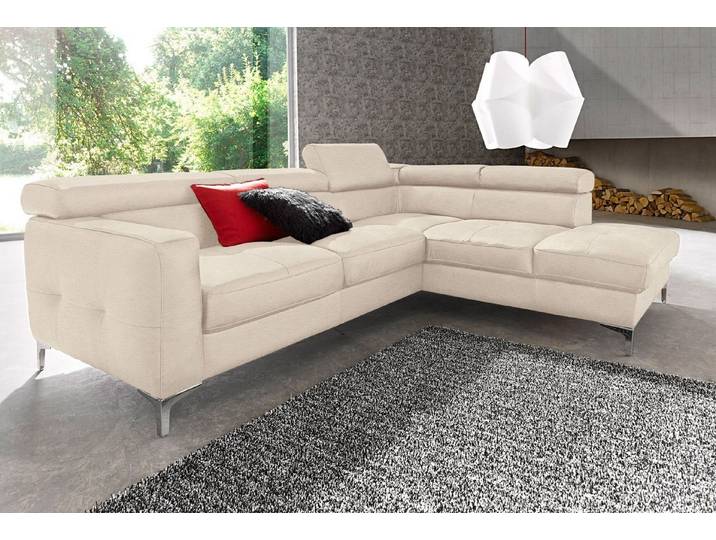 COTTA Polstergarnitur Sammy L-Form, (Set), Set bestehend aus: Ecksofa mit Kopfteilverstellung & Hocker