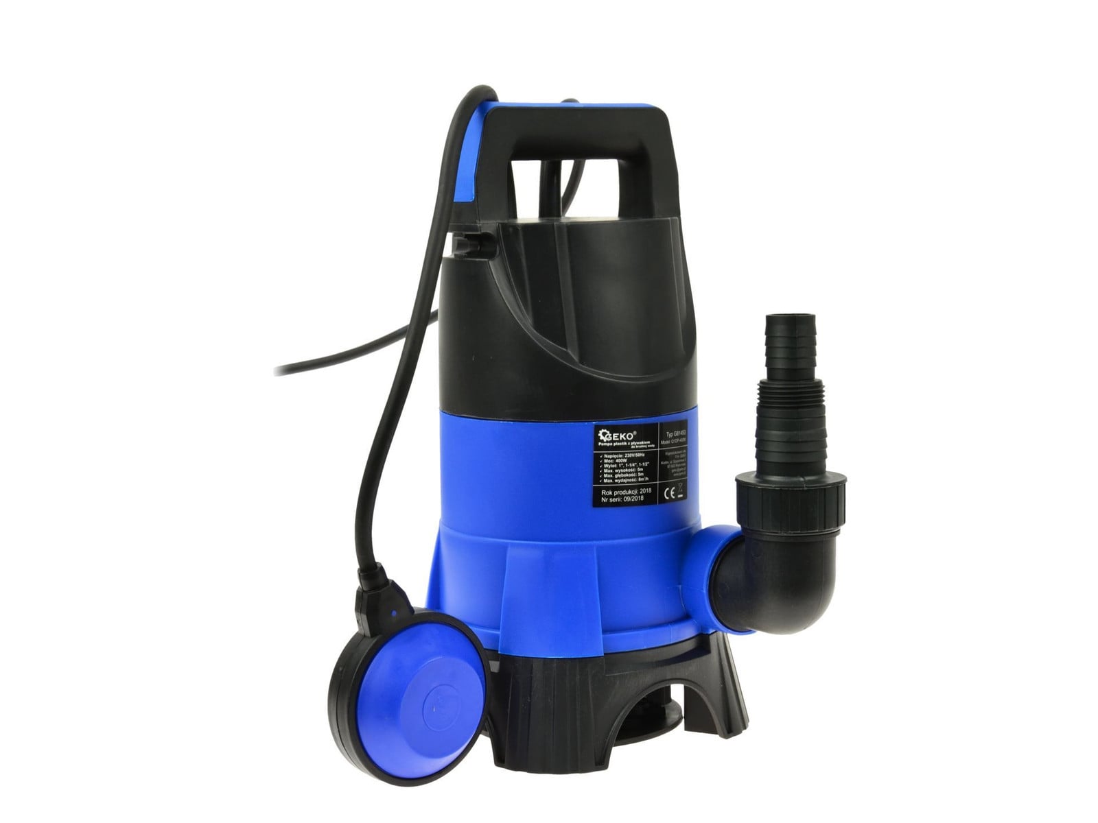 Geko Dompelpomp voor afvalwater met drijver, 400W, model 12056