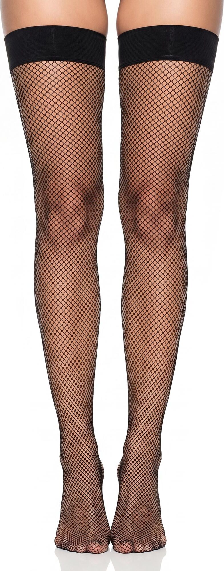 Halterlose Feinstrümpfe GLAMORY "My Size", Damen, Gr. 40/42, schwarz, Obermaterial: 80% Polyamid, 20% Elasthan, elastisch, Socken Halterlose Feinstrümpfe, Feinnetz, elastisch, plus size schwarz 40/42