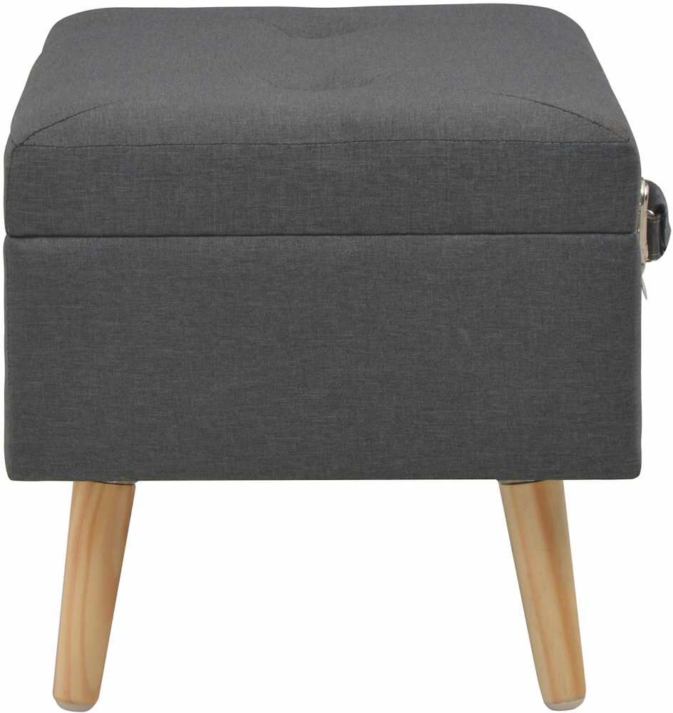 vidaXL Tabouret de rangement 40 cm Gris foncé Tissu