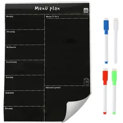Relaxdays Speiseplan Wochenplaner magnetisch Weiß,Schwarz