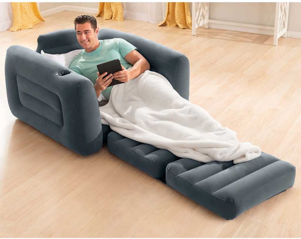 INTEX Chaise coulissante 117x224x66 cm Gris foncé