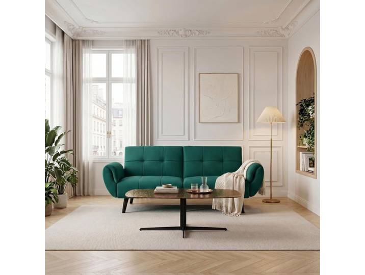 Canapé 2 Places - JIEXI Canapé-lit Multifonction en Tissu Vert canapé Minimaliste pour Salon Appartement Bureau