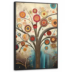LEINWAND Bilder mit Rahmen - Baum - Baum des Lebens - Farbe - 60x90