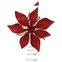Christmas Decorations Christbaumspitze Weihnachtsstern 22cm Kunststoff Weihnachtsbaumspitze Dekoblume Christbaumschmuck Weihnachtsbaumschmuck Baumspitze Rot