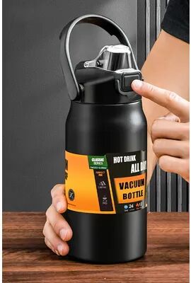 Discount Dollar Deals Outdoor Thermos Stainless Steel Tumbler With Straw Hot, Cold Sports Water Bottle white 1000ml