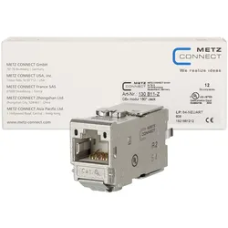 Metz Connect C6Amodul 180° - Modulare Eingabe - RJ-45 - Metallic (Packung mit 12) (Kabel Zubehör), Zubehör Netzwerk