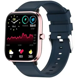 Giewont GW230-5 Roségold-Blaue Smartwatch (38 mm, Kunststoff, Rose Gold, ohne SIM), Smartwatch