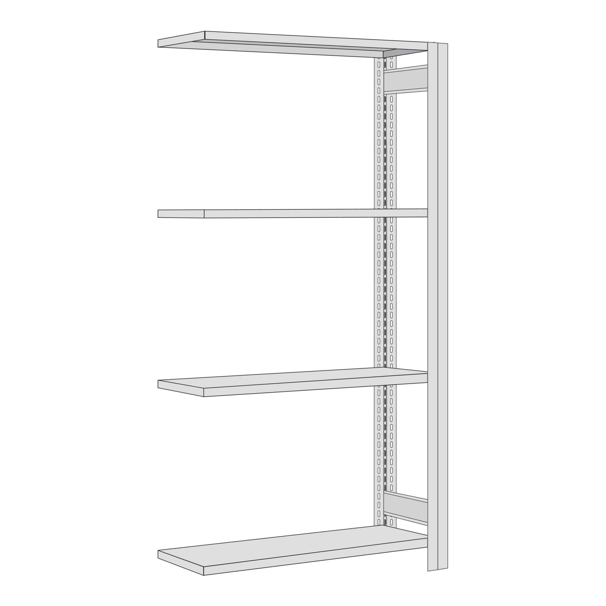 Regalwerk BERT Standard-Lagerregal Anbaufeld HxBxT 2000x1005x500mm (B3-53111-50)