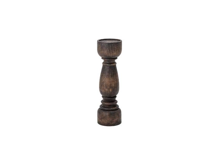 Bougeoir en bois de manguier marron, sculpté à la main - Blooming
