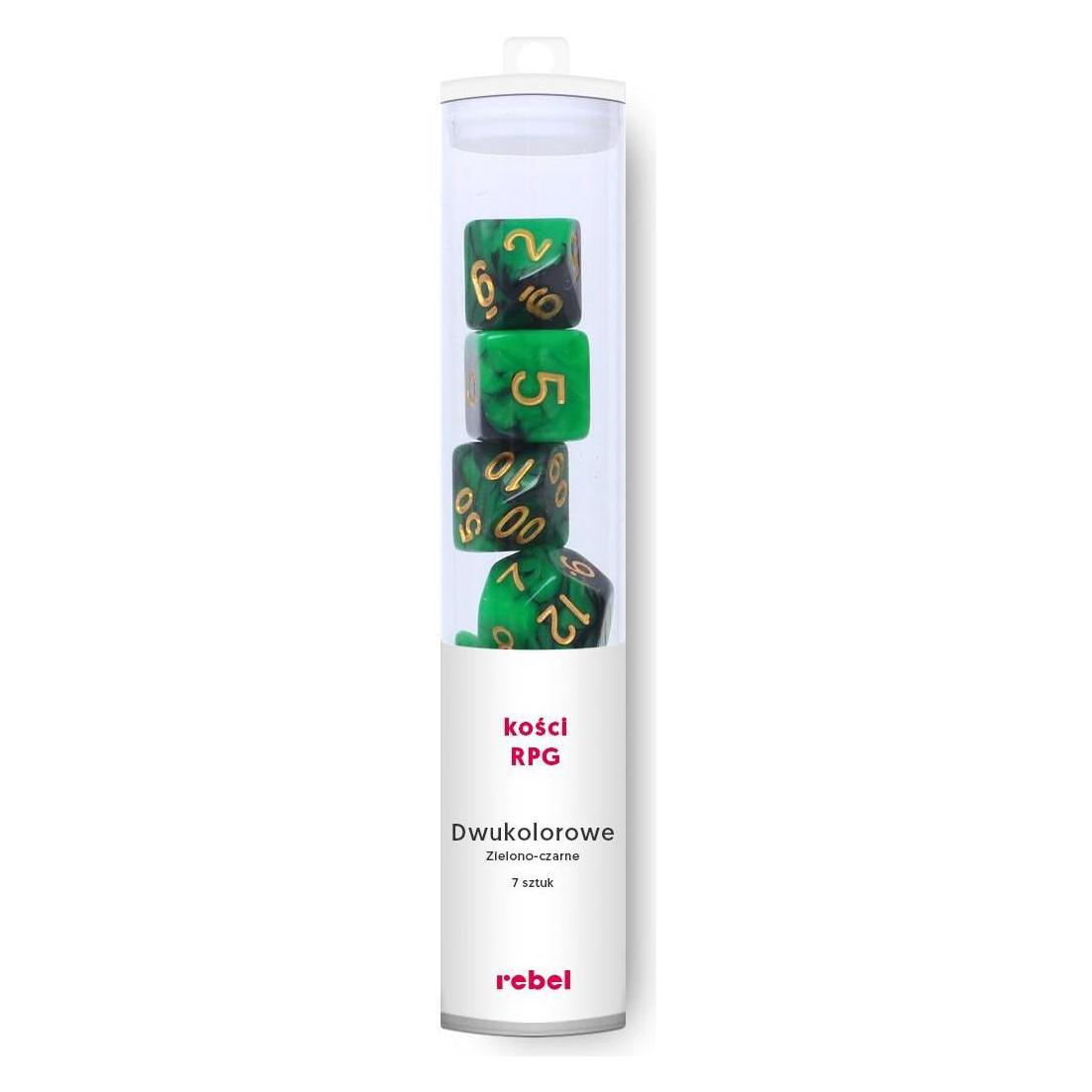 Rebel RPG Dice Set - Two Color - Green and Black (21136078)