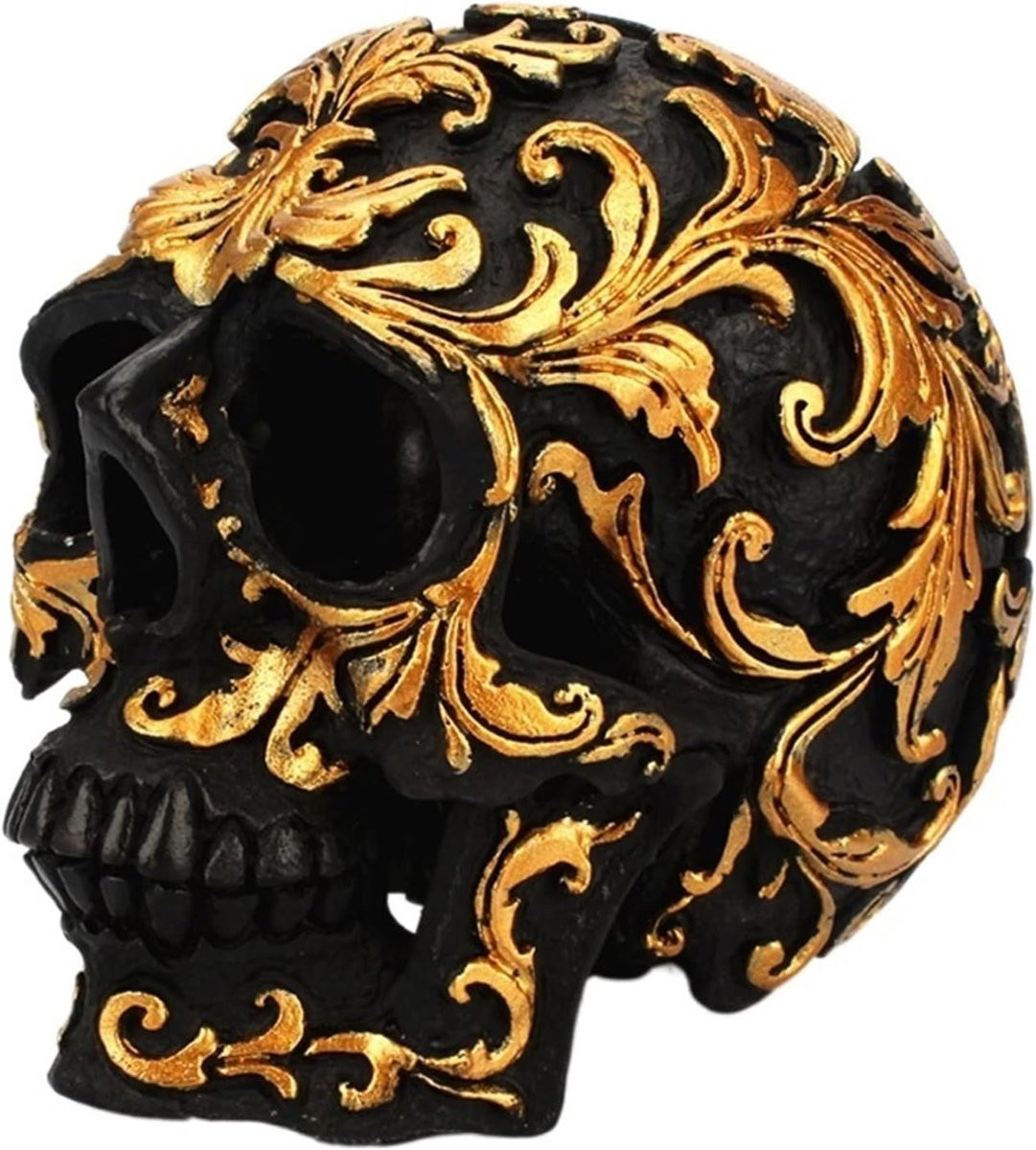 Schedel Decoratie Kunst Sculptuur Handgeschilderd Design Rosé Goud H: 8,5 cm, B: 10 cm, D: 6 cm
